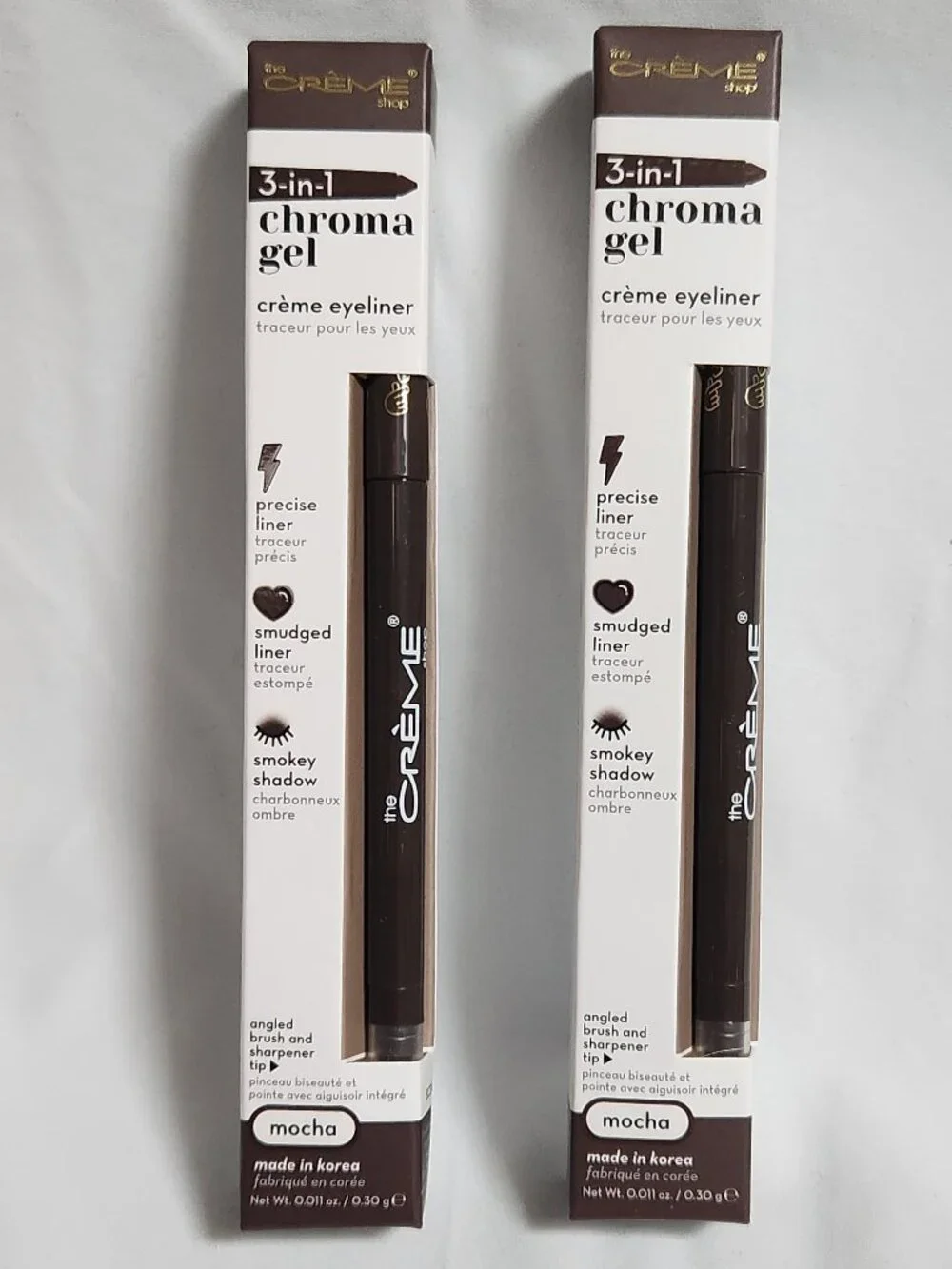 THE CREME SHOP 3 in 1 Chroma Gel Creme Eyeliner Mocha x2